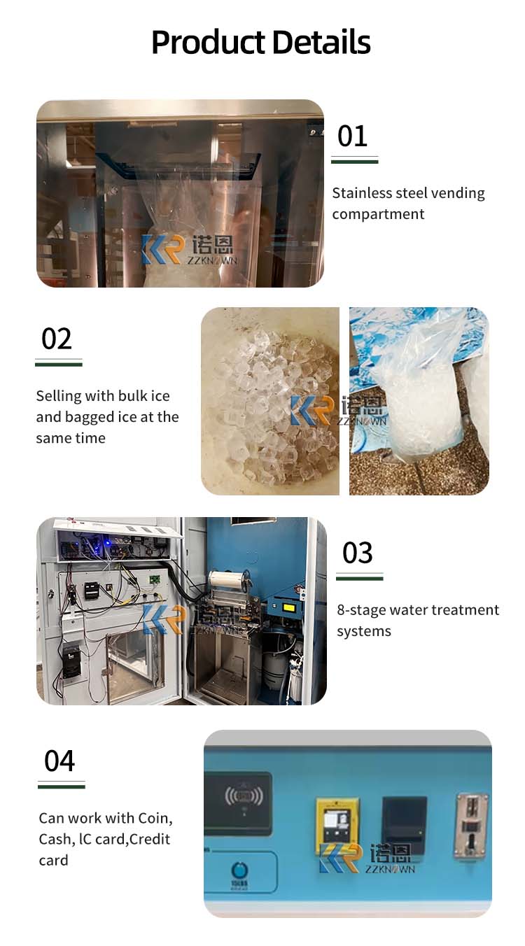 Customized Automatic Ice Vendi - Commercial Vending Machine recension och pris